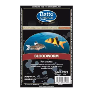 Betta Choice frozen Bloodworm boosts the vitality and health of tropical and coldwater fish. The bloodworms are enriched with vitamins, trace elements, Omega-3 and other unsaturated fatty acids. Suitable for feeding to most tropical and coldwater fish.